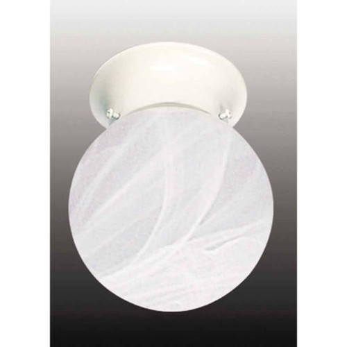 Volume Lighting V7319-6 - White Globe Flush Mount - Alabaster Glass Globe