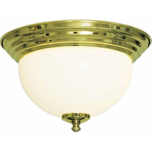 Volume Lighting V7510-2 - Polished Brass Flush Mount - White Glass Dome