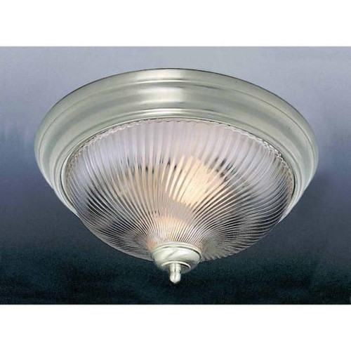 Volume Lighting V7712-33 - Brushed Nickel Flush Mount - Clear Ribbed Glass Dome