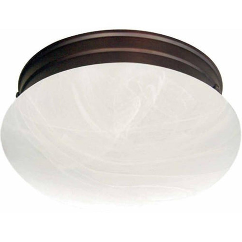 Volume Lighting V7786-79 - Antique Bronze Mushroom Flush Mount - Alabaster Glass