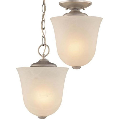 Volume Lighting V5070-62 Nickel Bowl Shaped Pendant or Semi-Flush