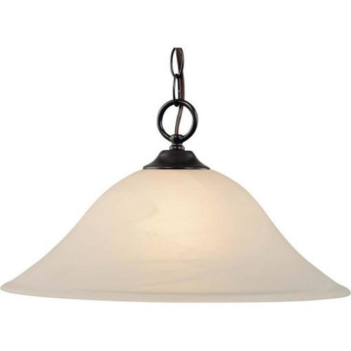 Volume Lighting V1870-79 - Antique Bronze Pendant - Alabaster Glass Bell Shade