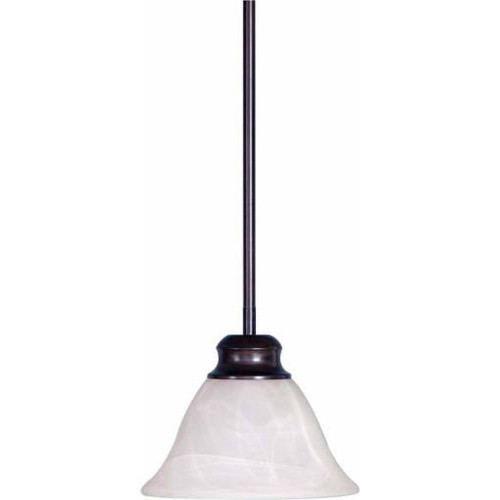 Volume Lighting V2141-79 - Antique Bronze Mini Pendant - Alabaster Glass Bell Shade