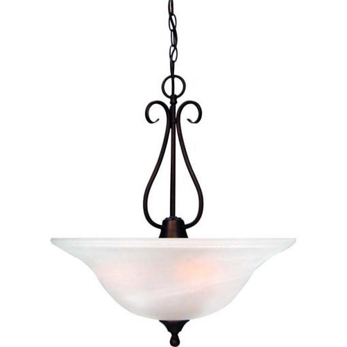 Volume Lighting V2343-79 - Antique Bronze Bowl Pendant - Alabaster Glass Bowl
