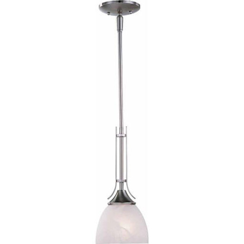 Volume Lighting V4811-33 - Brushed Nickel Mini Pendant - Alabaster Glass