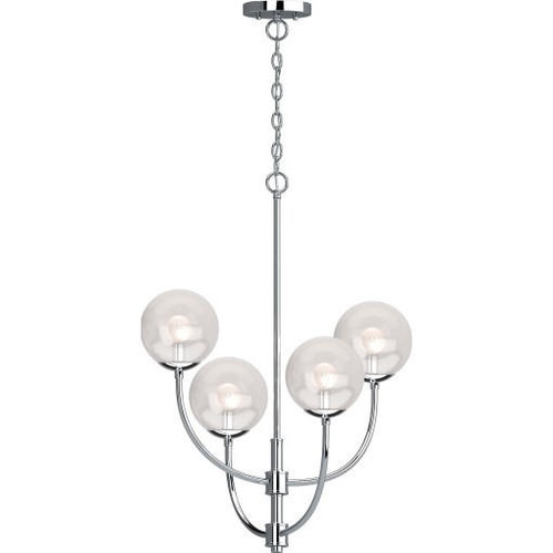 Volume Lighting V2054-3 Indoor Chrome Candle Style Hanging Chandelier