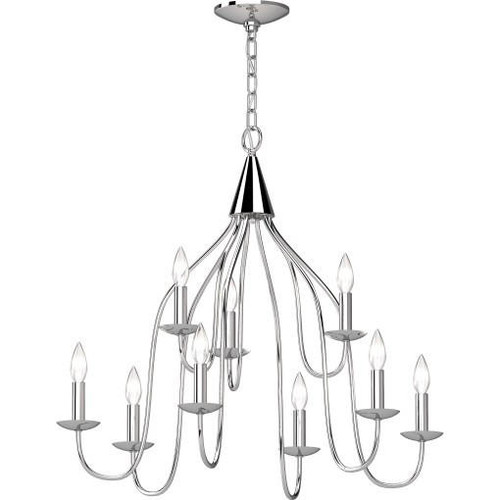 Volume Lighting V3059-3  Indoor Chrome Hanging Chandelier