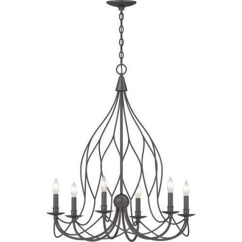 Volume Lighting V3856-79 Sculptural Candle Style Hanging Chandelier
