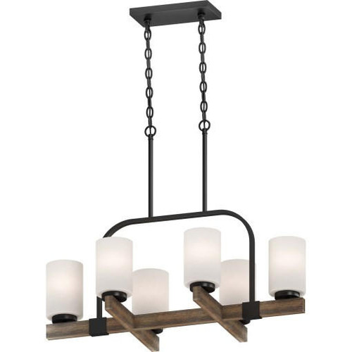  Volume Lighting V4536-84 Indoor Walnut Hanging Chandelier