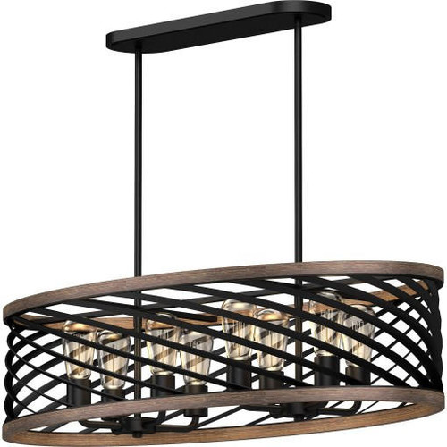 Volume Lighting V4548-84 Black Walnut Downrod Pendant Chandelier
