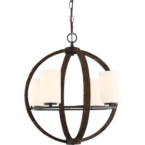 Volume Lighting V4654-61 Indoor Bronze Walnut Globe Hanging Chandelier