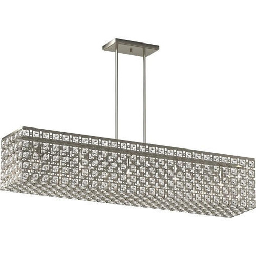 Volume Lighting V5215-33 Brushed Nickel Rectangle Linear Downrod Pendant