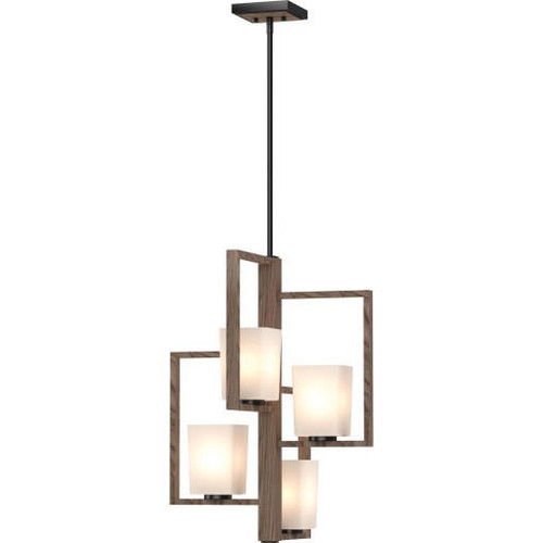 Volume Lighting V5555-87 Indoor Pecan & Black Chandelier