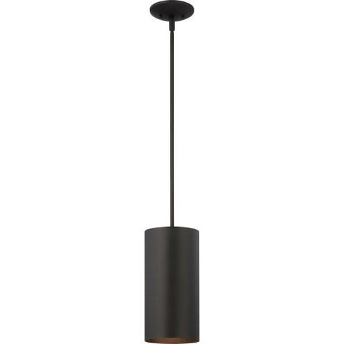 Volume Lighting V9206-5 Black Aluminum Mini Cylinder Downrod Pendant