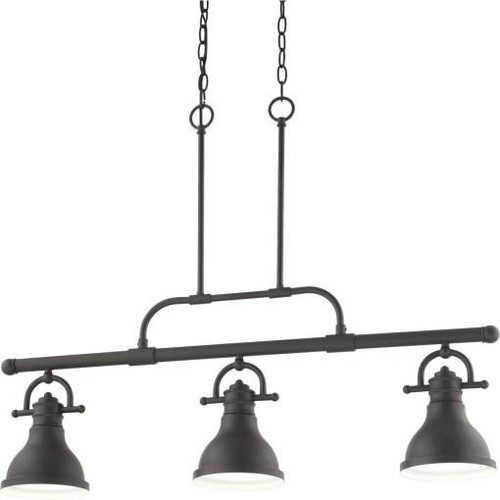 Volume Lighting V1176-65 - 3-Light Foundry Bronze Linear Island Pendant - Metal Shades