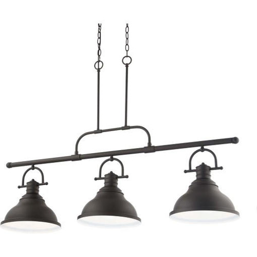 Volume Lighting V1247-65 - 3-Light Foundry Bronze Linear Island Pendant - Metal Shades