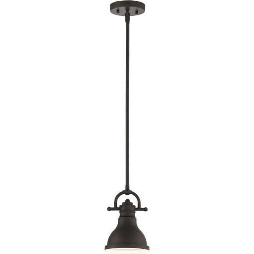 Volume Lighting V1255-65 - Foundry Bronze Mini Pendant - Metal Shade - Downrod