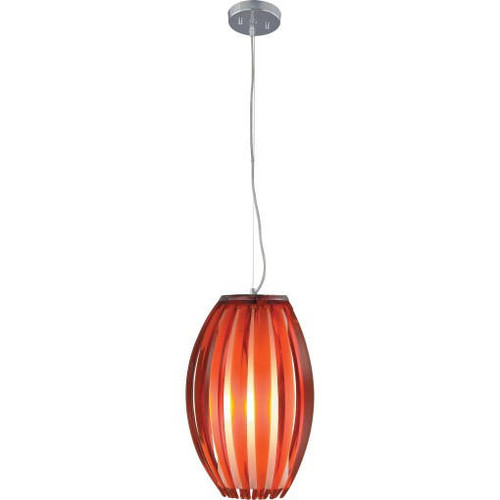 Volume Lighting V1685-33 Brushed Nickel Pendant Red Acrylic Flower Bud