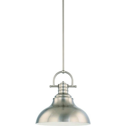 Volume Lighting V1838-33 - Brushed Nickel Dome Pendant - Downrod
