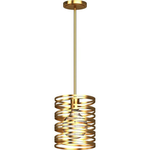 Volume Lighting V2131-90 Antique Gold Whirlwind Downrod Mini Pendant