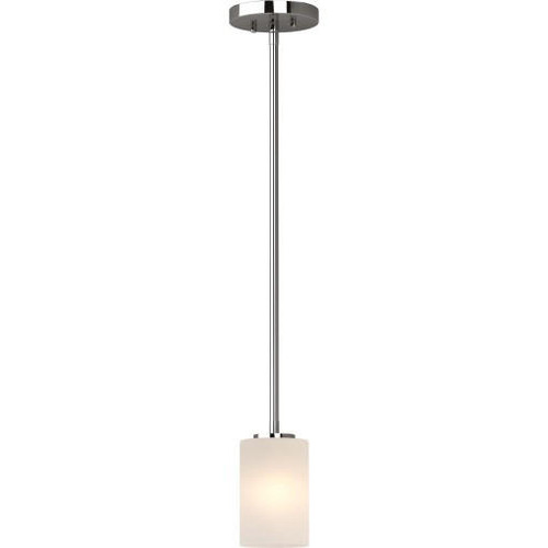 Volume Lighting V4721-3 - Chrome Mini Pendant - White Glass Cylinder