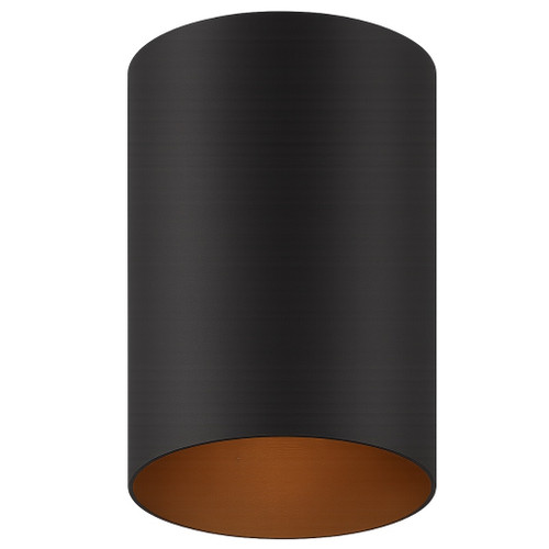 Volume V9615-5 Black Aluminum Flush Mount Cylinder