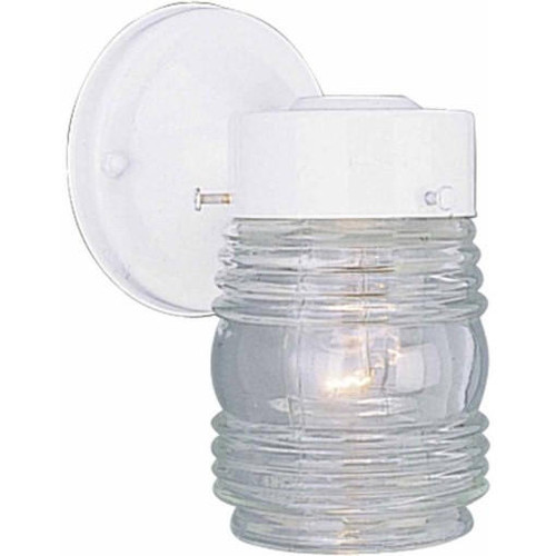 Volume Lighting V1522-6 White Outdoor Clear Glass Jar Wall Sconce
