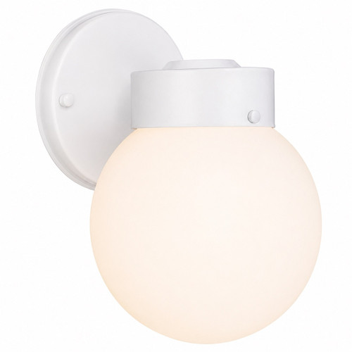 Volume V1527-6 - Basic White Globe Outdoor Porch Wall Light