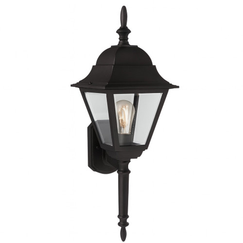 Volume V8310-5 - Black Outdoor Wall Sconce Lantern - Clear Beveled Glass