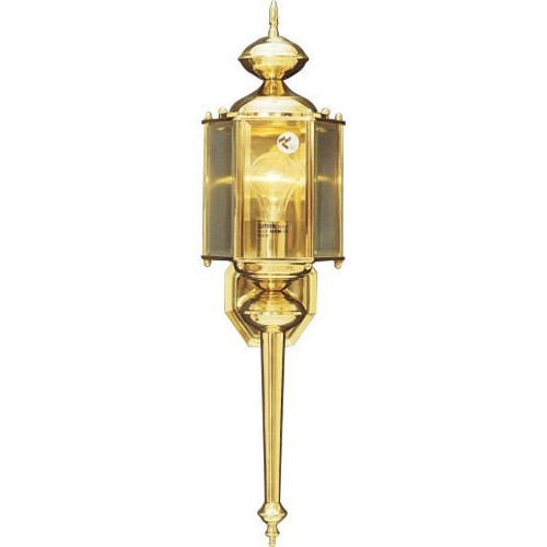 Volume Lighting V9110-2 - Polished Brass Outdoor Coach Light - Clear Glass