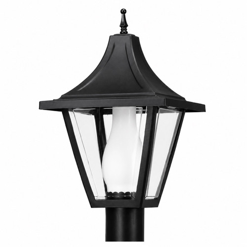 Wave Lighting 612 Vanguard - Black Outdoor Post Top Lantern with Glass Chimney