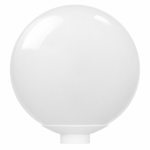12" White Globe Post Top Light Fixture - White Fitter - Outdoor