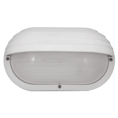 Incon Lighting White Eyelid Half Oval Outdoor Nautical Integrated LED Wall Light 