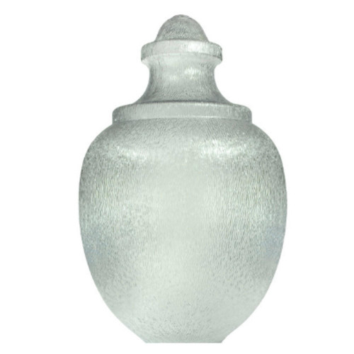 16" Clear Textured Post Top Acorn with 5.25" Neckless Opening 