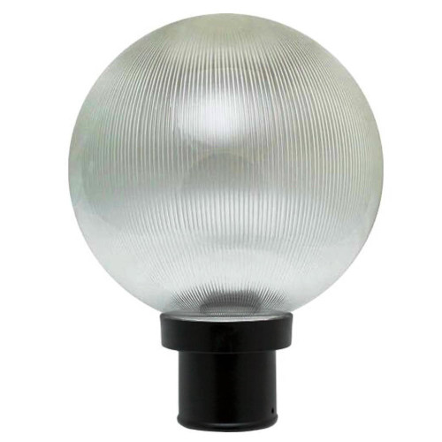 Incon Lighting 10" Clear Prismatic Globe Post Mount Light Fixture Black Base 