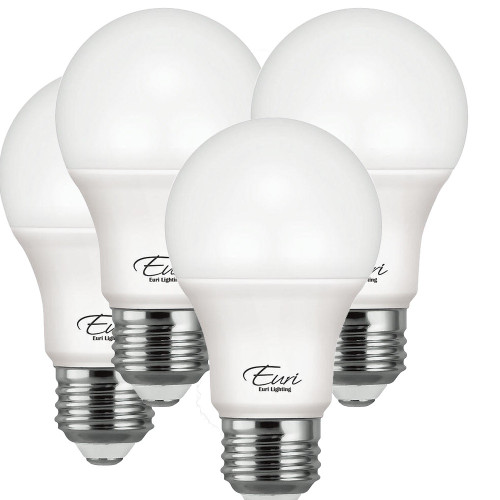Euri Lighting EA19-6100-4 - 9W LED Light Bulb - 3000K - 4 Pack
