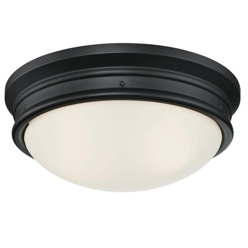 Westinghouse 6324100 - 2-Light Matte Black Flush Mount Ceiling Light - 13 in Diameter