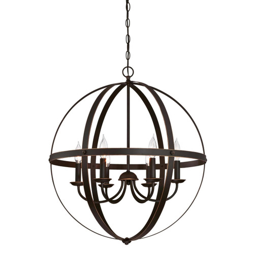 Westinghouse 6328200 - 6-Light Oil Rubbed Bronze Orb Chandelier - 24 in Diameter - Stella Mira
