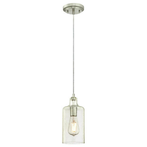Westinghouse 6329000 - 1-Light Brushed Nickel Mini Pendant - 5 in Diameter