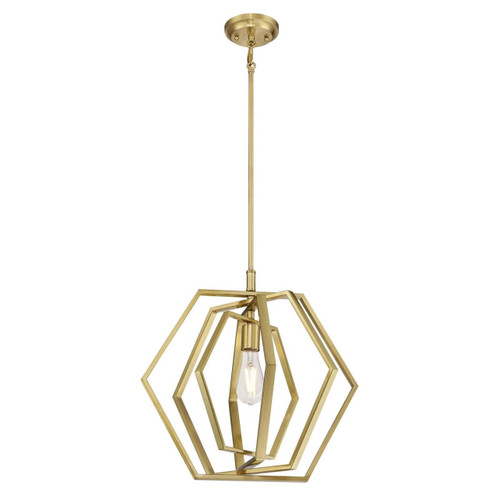 Westinghouse 6351200 - 1-Light Champagne Brass Geometric Pendant - 18-1/4 in Wide - Holly