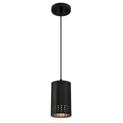 Westinghouse 6356600 - 1-Light Matte Black Perforated Cylinder Mini Pendant - 5 in Diameter