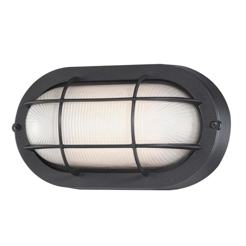 Westinghouse 6113700 - 6W LED Textured Black Oval Bulkhead Outdoor Wall Light - 8-1/4 in Wide