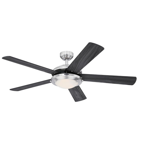 Westinghouse 7305400 - 52 in Brushed Nickel 5-Blade Ceiling Fan with LED Light - Comet