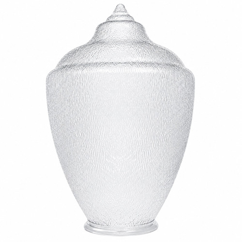 23" Clear Textured Acorn Lamp Post Globe Replacement - 8" Neck Lip 