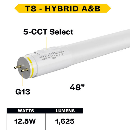 Halco 87302 4ft LED Hybrid A+B Tube CCT Selectable