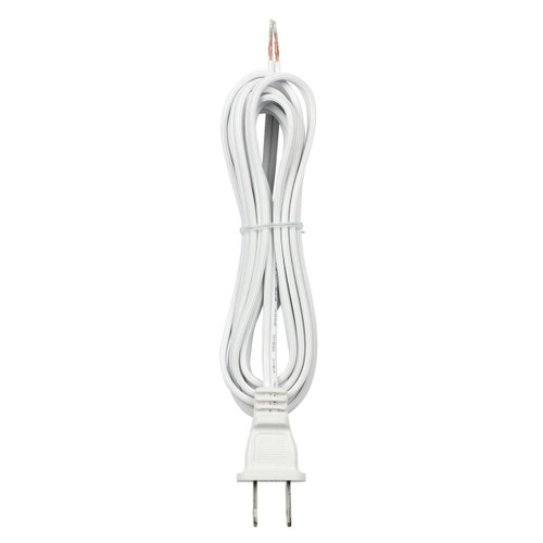 Westinghouse 7010000 - 8 ft White SPT-1 Cord Set - Polarized Plug - 18-2 Wire