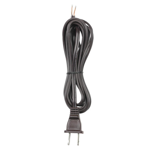 Westinghouse 7010100 - 8 ft Brown SPT-1 Cord Set - Polarized Plug - 18-2 Wire