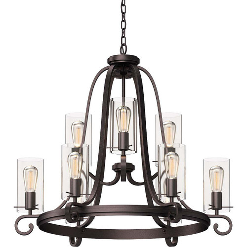 Volume Lighting V2079-79 Indoor Antique Bronze Hanging Chandelier