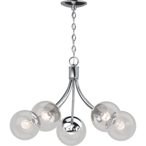 Volume Lighting V2125-3 Chrome French Inspired Hanging Chandelier