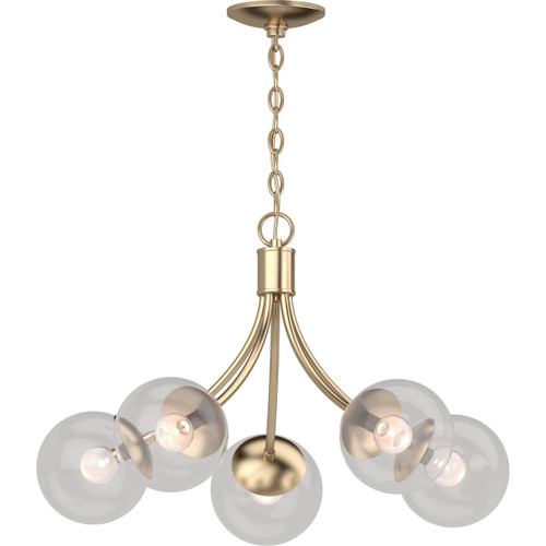 Volume Lighting V2125-90 Antique Gold French Inspired Hanging Chandelier